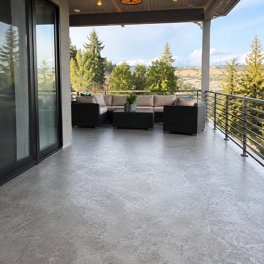 Plancher époxy Terrasse extérieure à Mont-Tremblant